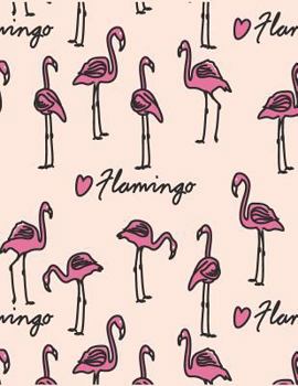 Flamingo: Cute flamingo on pink cover and Dot Graph Line Sketch pages, Extra large (8.5 x 11) inches, 110 pages, White paper, Sk