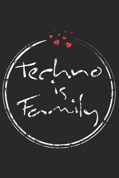 Paperback Techno is Family: 6x9 Notebook checkered Book