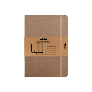 Paperback Moustachine Classic Linen Large Dark Tan Dotted Flex Book