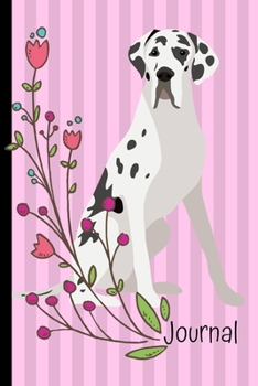 Paperback Journal: Great Dane Dog Pink Journal Lined Blank Paper Diary Book