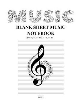 Paperback Blank Sheet Music Notebook: Large Blank Sheet Notebook 200 Pages Vol 1 Ed 1 Book