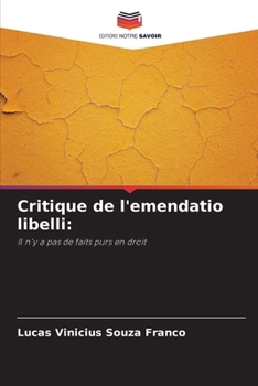 Paperback Critique de l'emendatio libelli [French] Book