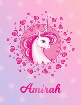 Amirah: Unicorn Sheet Music Note Manuscript Notebook Paper | Magical Horse Personalized Letter F Initial Custom First Name Cover | Musician Composer ... Notepad Notation Guide | Compose Write Songs