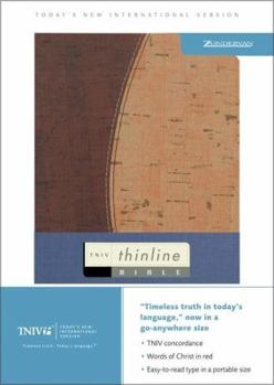 Paperback The Holy Bible: Today's New International Version Thinline, Cork Burgundy/Cork Beige, Italian Duo-Tone Book