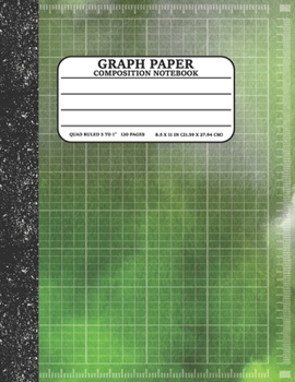 Paperback Graph Paper Composition Notebook: Math and Science Lover Graph Paper Cover Watercolor Green (Quad Ruled 5 squares per inch, 120 pages) Birthday Gifts Book