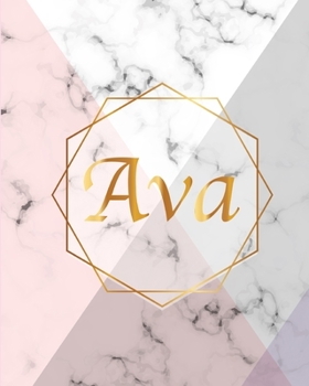 Ava: Gift Luxury Marble Glossy Pink Purple Faux Gold Print Notebook (Marble Notebooks)