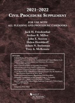 Paperback Civil Procedure Supplement, for Use with All Pleading and Procedure Casebooks, 2021-2022 (American Casebook Series) Book