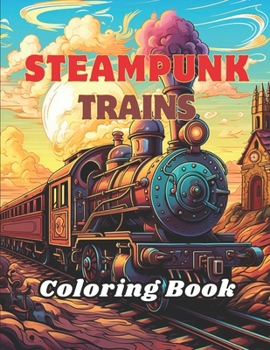 Paperback Steampunk Trains Coloring Book: 50 Steampunk Designed Illustration of Trains on Rails with Landscapes Perfect for Relaxation Coloring Session for Adul Book