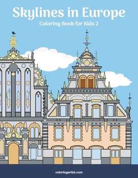 Paperback Skylines in Europe Coloring Book for Kids 2 Book