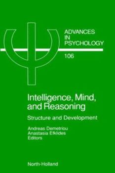Hardcover Intelligence, Mind, and Reasoning: Structure and Development Volume 106 Book