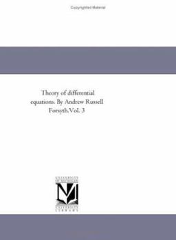 Paperback Theory of Differential Equations. by andrew Russell Forsyth.Vol. 3 Book
