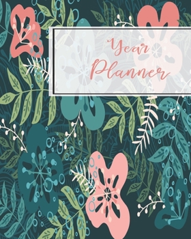 Paperback Year Planner Weekly and Monthly: January to December: navy floral Cover (2020 Pretty Simple Planners): Organizer planner / Gift, 140 Pages, 8x10, Soft Book