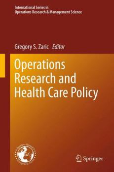 Hardcover Operations Research and Health Care Policy Book