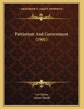 Paperback Patriotism And Government (1901) Book