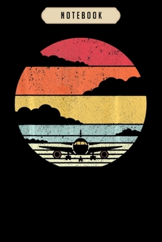 Notebook: Airplane retro style pilot  Notebook|6x9(100 pages)Blank Lined Paperback Journal For Student, kids, women, girls, boys, men, birthday gifts|Pilot gifts notebook