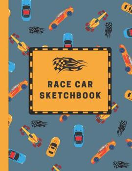 Paperback Race Car Sketchbook: Large Sketchbook with Bonus Coloring Pages 8.5 x 11, Drawing, Doodling and Coloring (Kids Drawing Books) Book