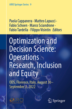 Hardcover Optimization and Decision Science: Operations Research, Inclusion and Equity: Ods, Florence, Italy, August 30--September 2, 2022 Book