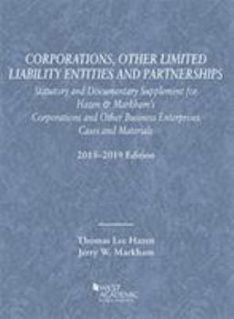 Paperback Corporations, Other Limited Liability Entities, Statutory and Documentary Supplement, 2018-2019 (Selected Statutes) Book