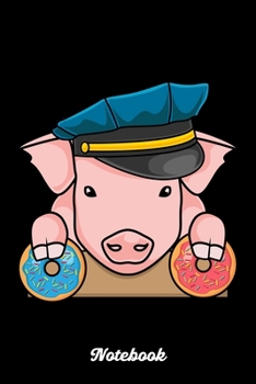 Paperback Notebook: Pig Cop Donut Police Officer Doughnut 911. Graph Paper Composition Notebook to Take Notes at Work. Grid, Squared, Quad Book