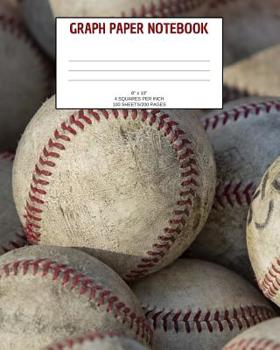 Paperback Graph Paper Notebook: Baseball; 4 squares per inch; 100 sheets/200 pages; 8 x 10 Book