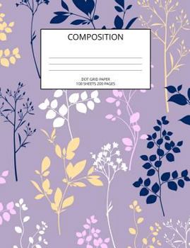 Paperback Composition: Purple Meadow Composition Notebook Dot Grid Paper Book