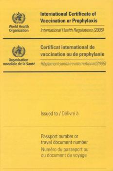 Paperback International Certificates of Vaccination: International Health Regulation (2005) English/French/Arabic Book