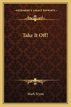 Paperback Take It Off! Book