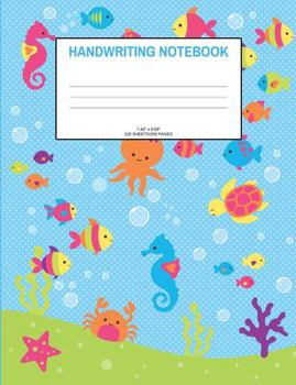 Paperback Handwriting Notebook: Fish; 100 sheets/200 pages; 7.44" x 9.69" Book