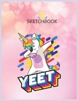 SketchBook: Colorful Dabbing Dancing Unicorn Celebration Yeet Unicorn Blank Unlined SketchBook for Kids and Girls XL Marple SketchBook 100+ Pages of 8.5x11 Sketching and Doodling