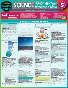 Misc. Science Fundamentals 5 - Environmental Science: Quickstudy Laminated Reference & Study Guide Book