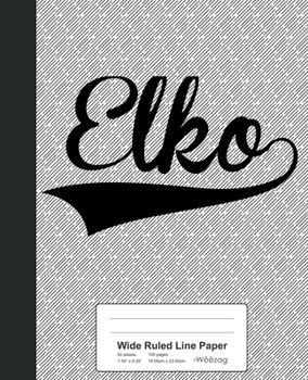 Paperback Wide Ruled Line Paper: ELKO Notebook Book