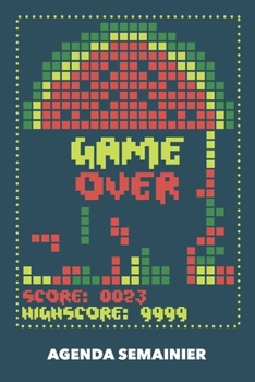 Agenda Semainier: Pastèque pour joueurs A5 manuscrit florale - Carnet hebdomadaire 52 semaines pour les gens à la mode (bleu marine) (French Edition)