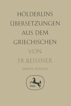 Hardcover Hölderlins Übersetzungen Aus Dem Griechischen [German] Book