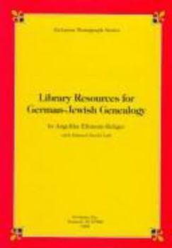 Hardcover Library Resources for German-Jewish Genealogy Book