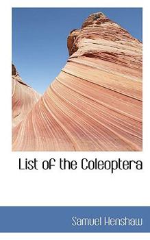 Paperback List of the Coleoptera Book