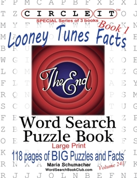 Paperback Circle It, Looney Tunes Facts, Book 1, Word Search, Puzzle Book [Large Print] Book