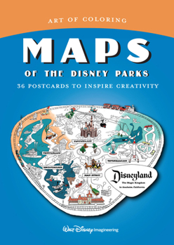 Paperback Art of Coloring: Maps of the Disney Parks: 36 Postcards to Inspire Creativity Book
