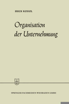 Paperback Organisation der Unternehmung [German] Book