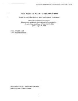 Paperback Studies of Atomic Free Radicals Stored in a Cryogenic Environment Book