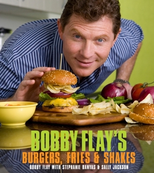 Hardcover Bobby Flay's Burgers, Fries, and Shakes: A Cookbook Book