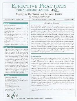 Paperback Managing the Transition Between Chairs: Issue 8 Book