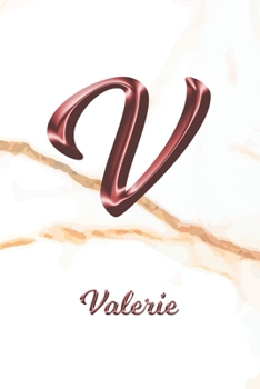 Paperback Valerie: Journal Diary - Personalized First Name Personal Writing - Letter V White Marble Rose Gold Pink Effect Cover - Daily D Book