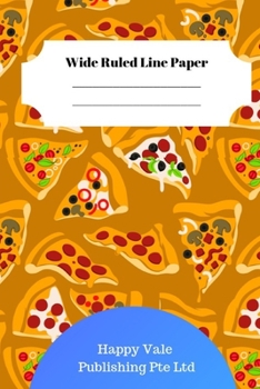 Paperback Cute Pizza Theme Wide Ruled Line Paper Book