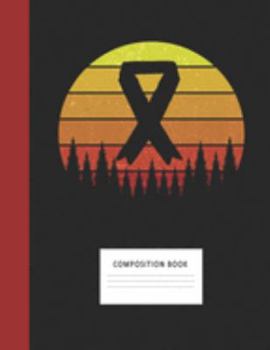 Composition Book: Pink Ribbon Breast Cancer 200 Wide Ruled Lined Pages Retro Vintage Sunset Classic Notebook, Writing Pad & Practice Journal - Assignments, Class Notes, Homework, Studying, School Orga
