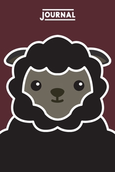 Paperback Journal: Kawaii Black Sheep Book