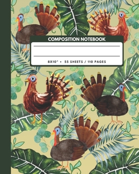 Paperback Composition Notebook: Domestic & Ocellated Turkey - Animals Exercise Book Journal, Back To School Gifts For Teens Girls Boys Kids Friends St Book