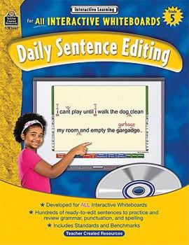 Paperback Interactive Learning: Daily Sentence Editing, Grade 5 [With CDROM] Book