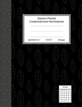 Paperback Graph Paper Composition Notebook, Quad Ruled 5 squares per inch, 100 pages: 9.75 in. x 7.5 in. (9 3/4 x 7 1/2), Quad Ruled 5x5 Composition Notebook, G Book