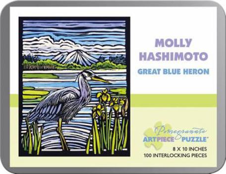 Molly Hashimoto Great Blue Heron 100-Piece Jigsaw Puzzle