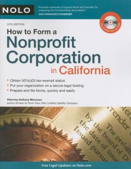 Paperback How to Form a Nonprofit Corporation in California [With CDROM] Book